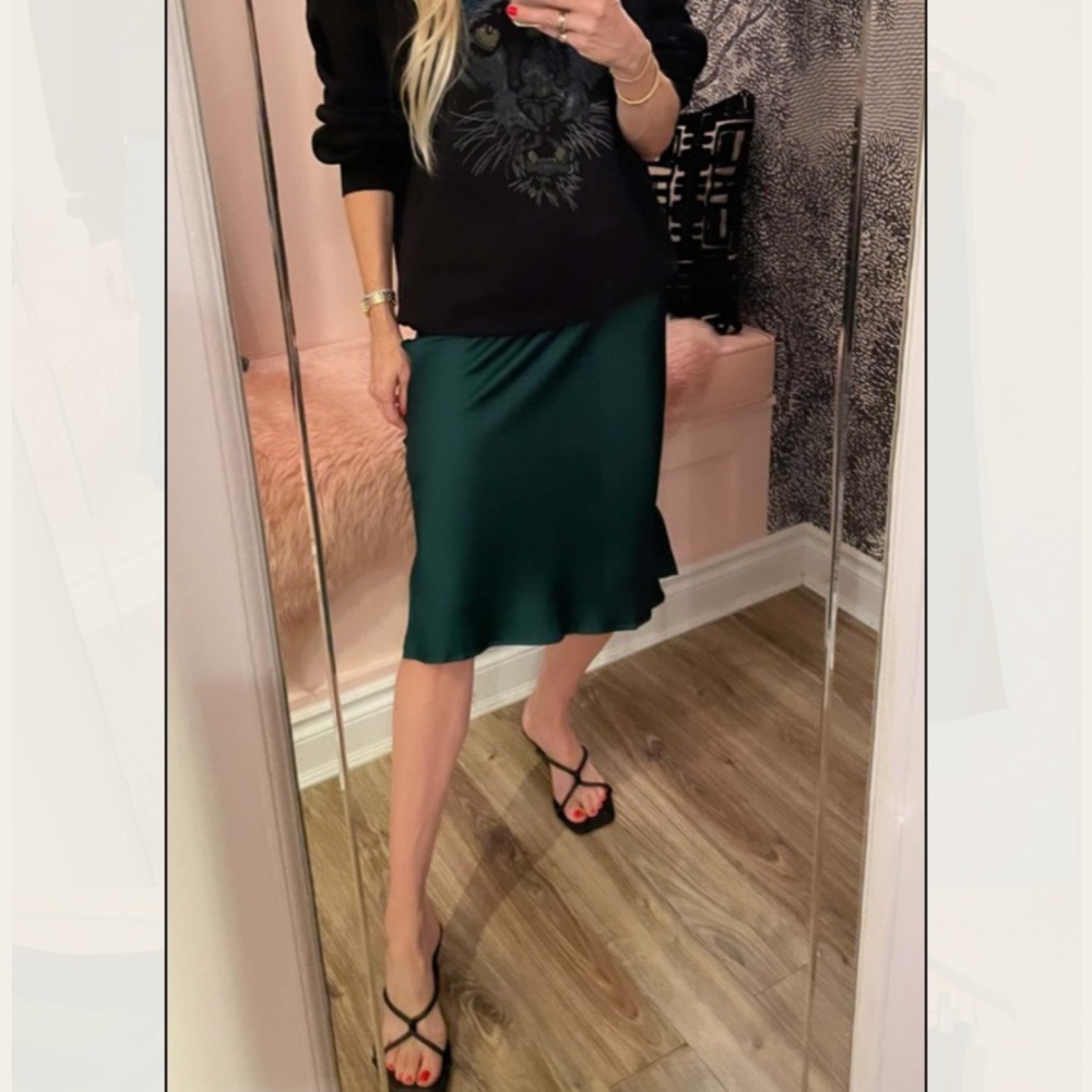 Anine Bing Erin Green Silk Skirt - size m
